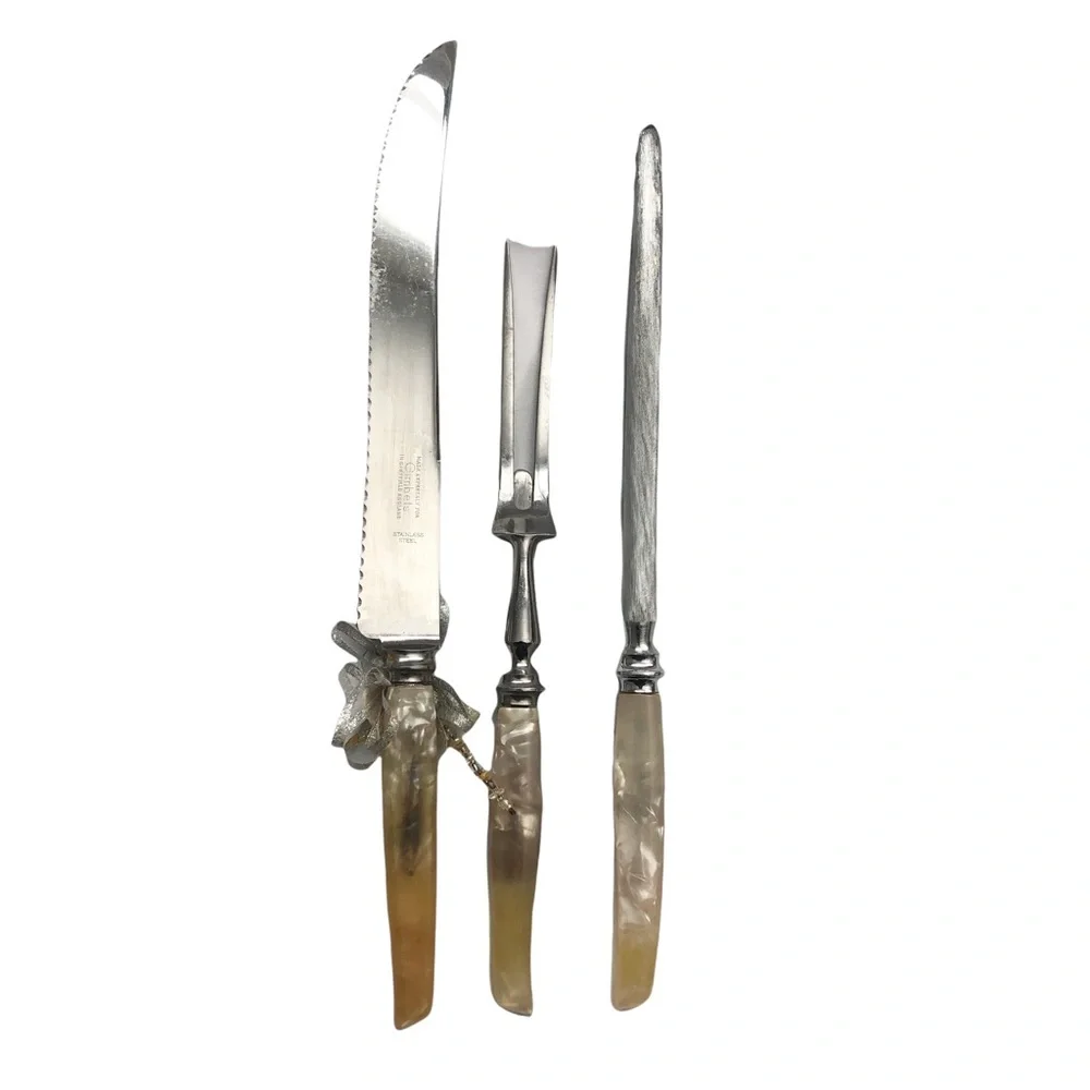 Vintage Gimbel’s Sheffield Stainless Steel Carving Set EUC